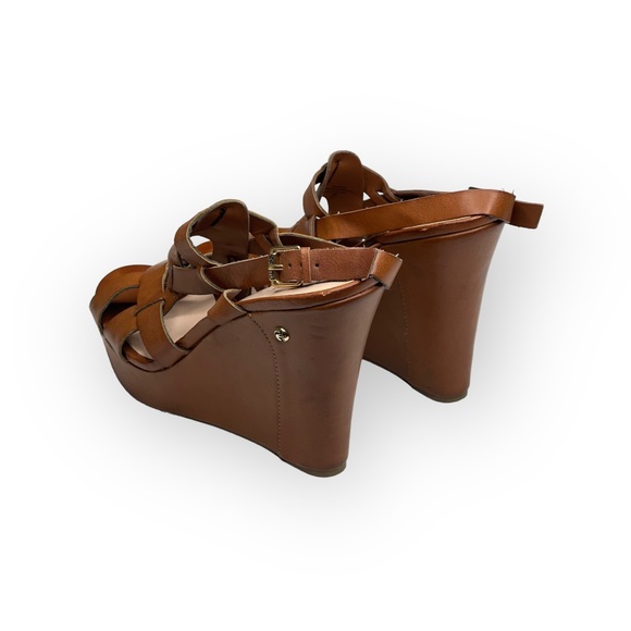 Guess ❤︎ Marini Strappy Platform Wedge Sandals ❤︎ Saddle Vegan Leather ❤︎ 10M ❤︎ - Picture 5 of 16